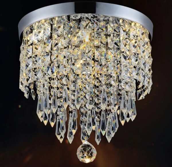 Modern Luxury Flush Mount Crystal Chandelier Ceiling Light Fixture