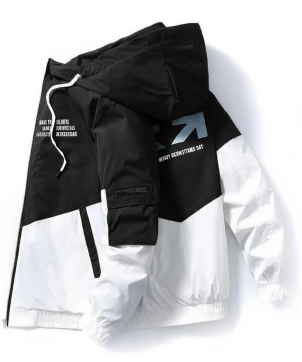 Men's Stylish Colorblock Hooded Windbreaker Streetwear Jacket